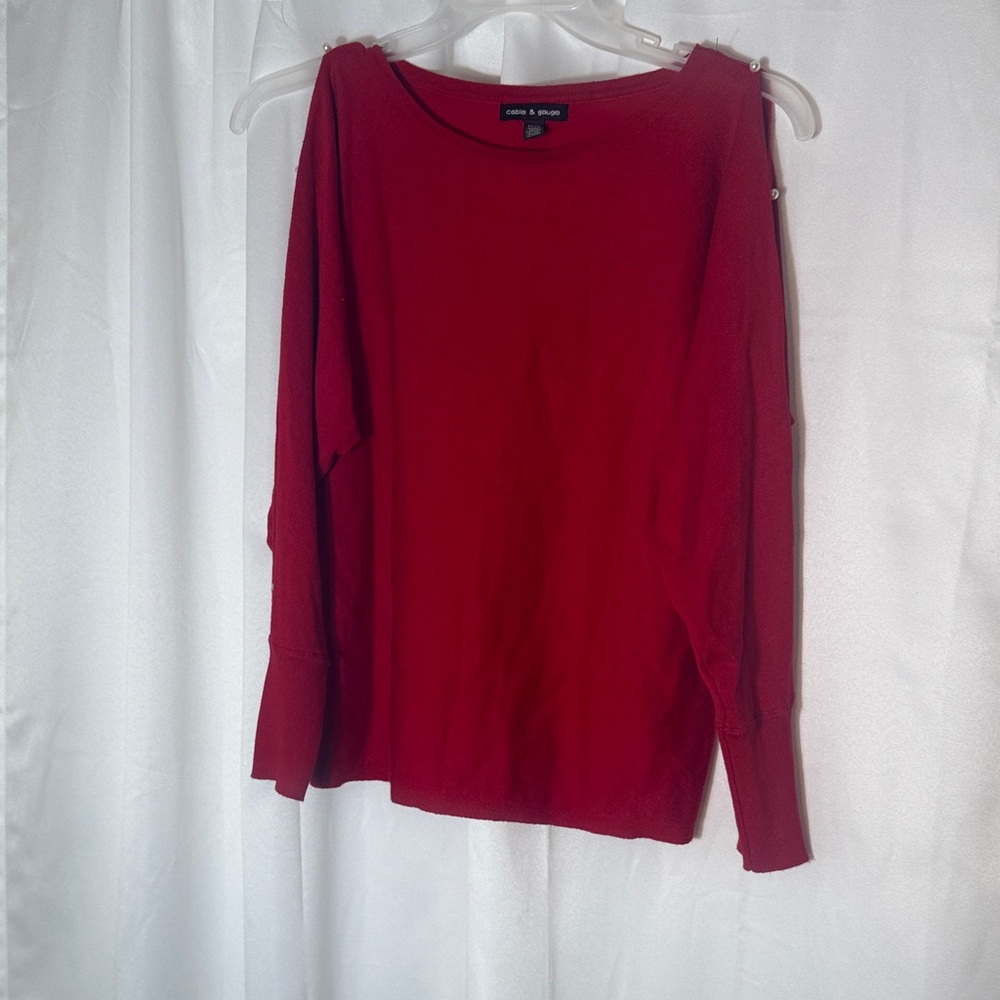 Cable & Gauge Rich Red Long Sleeve Top
